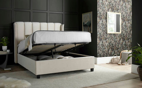 Aurora -  Upholstered Velvet Ottoman Bed Image 1