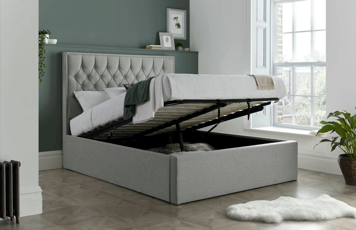 Wilson - Upholstered Fabric Ottoman Bed Frame - Bickfords