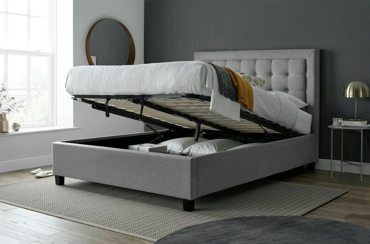 Brandon - Buttoned Fabric Ottoman Bed - Bickfords