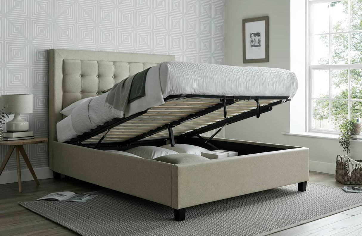 Brandon - Buttoned Fabric Ottoman Bed - Bickfords