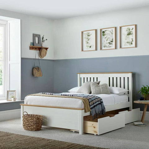 Chester - White Wooden Storage Bed Frame Image 3