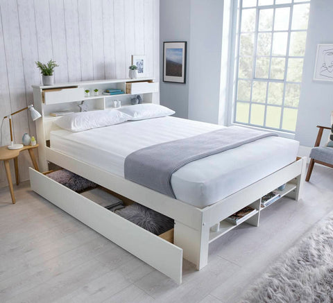 Fabio - Wooden Bookcase Storage Bed Image 3