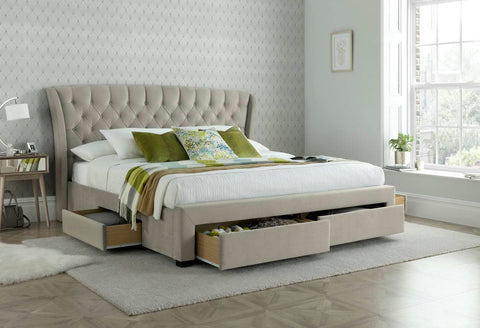 Newton - Upholstered Velvet Storage Bed Image 3