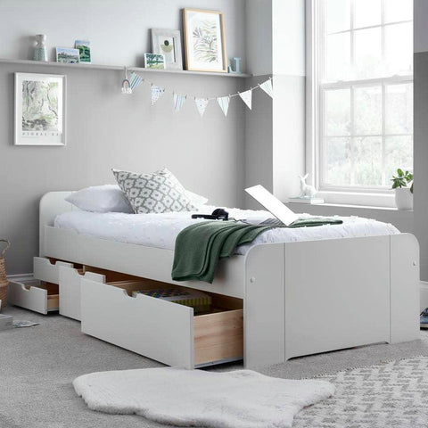 Trend - White Wooden 4 Drawer Storage Bed Image 1