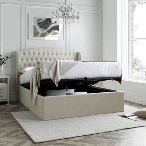Warwick - Upholstered Velvet Ottoman Bed Image 1