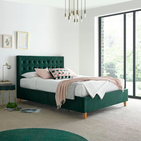 Kingham - Velvet Buttoned Ottoman Bed Image 3