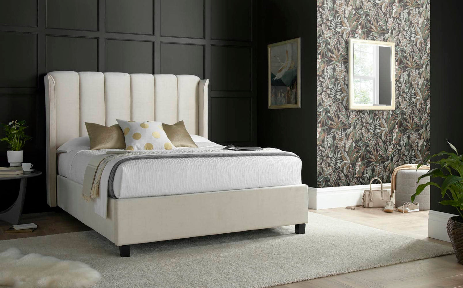 Aurora -  Upholstered Velvet Ottoman Bed - Bickfords