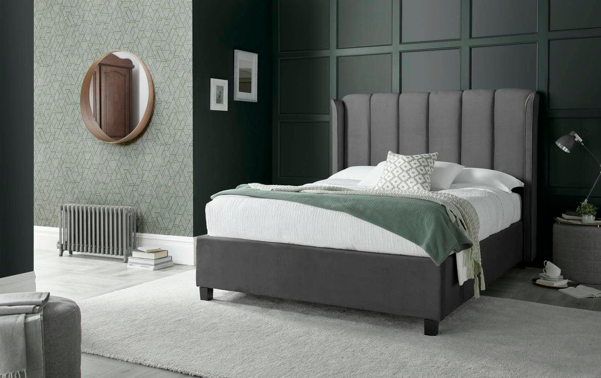 Aurora -  Upholstered Velvet Ottoman Bed - Bickfords