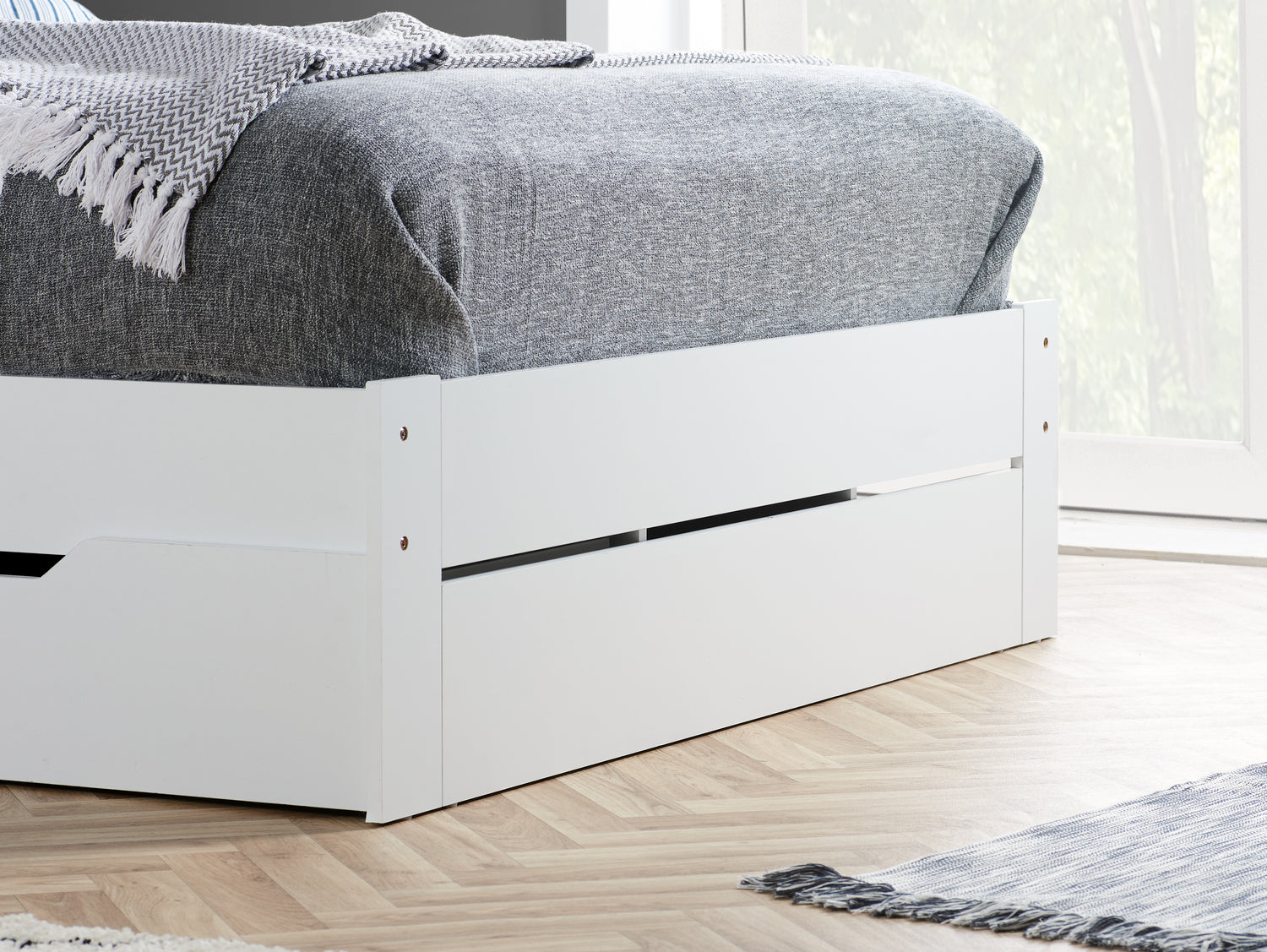 Alfie - White Wooden Storage Bed Frame - Bickfords