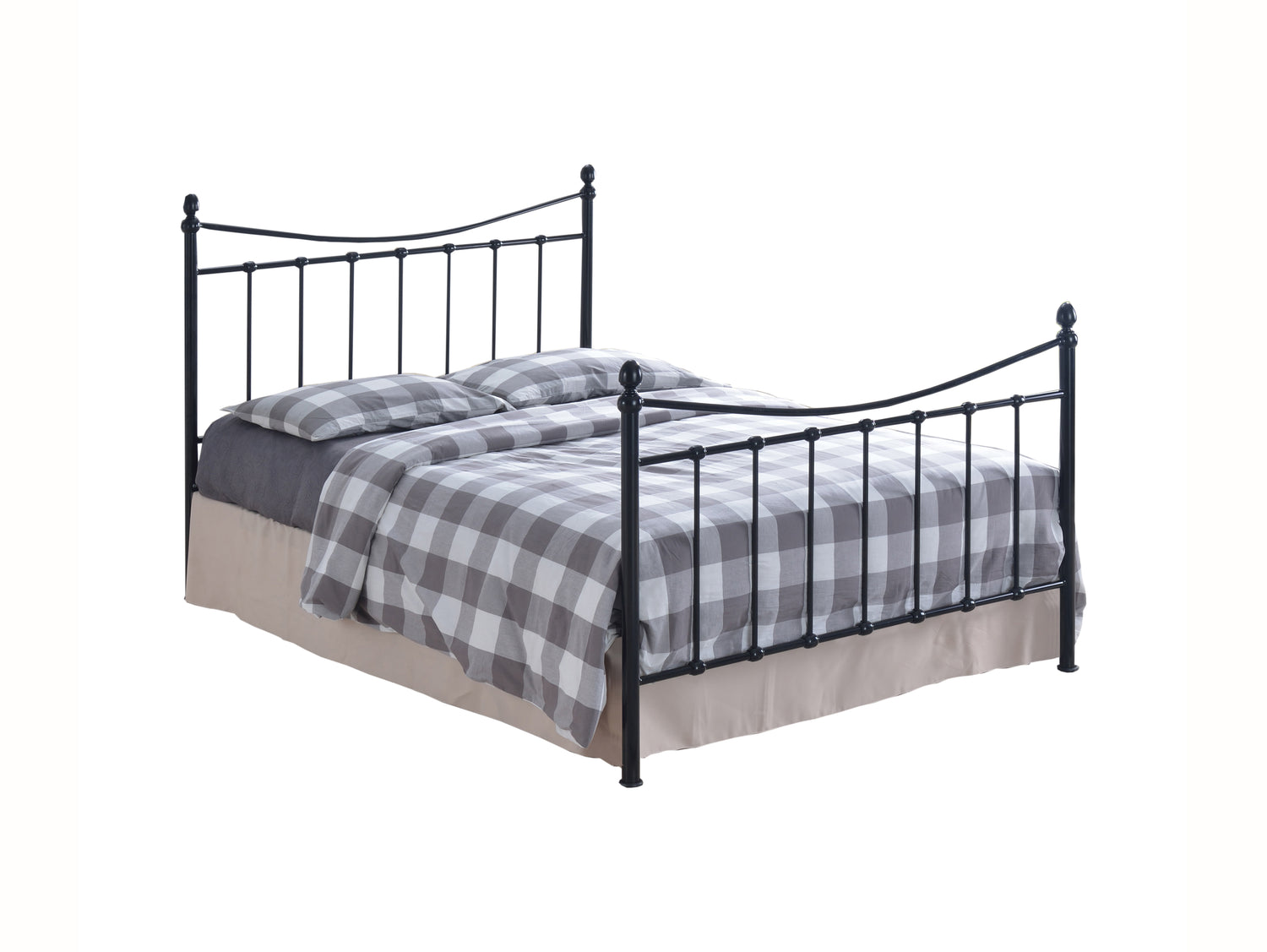 Alderwood - Victorian Style Black Metal Bed Frame with Sprung Slats