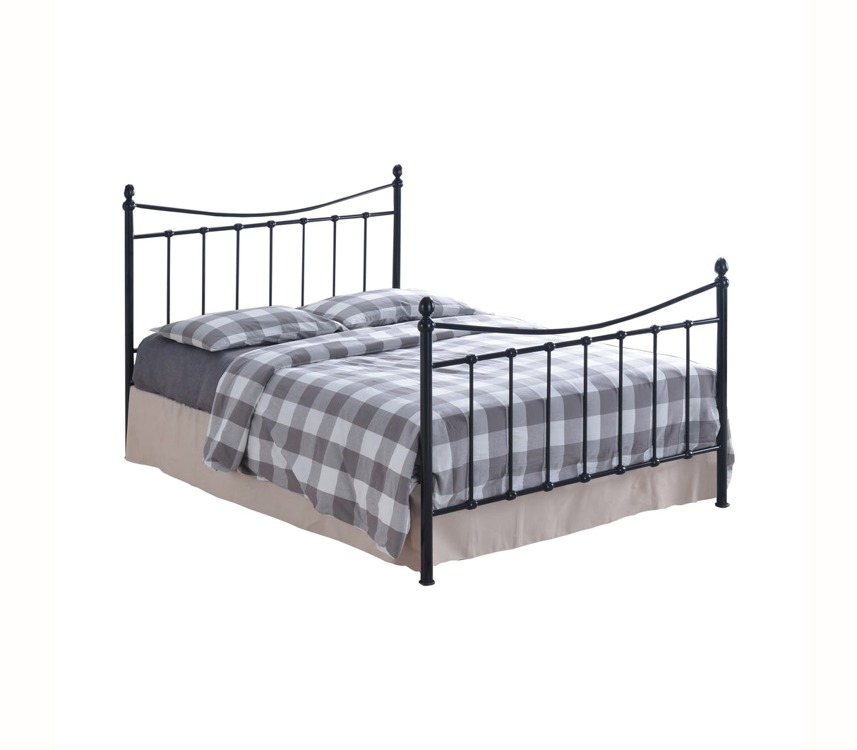 Alderwood - Victorian Style Black Metal Bed Frame with Sprung Slats