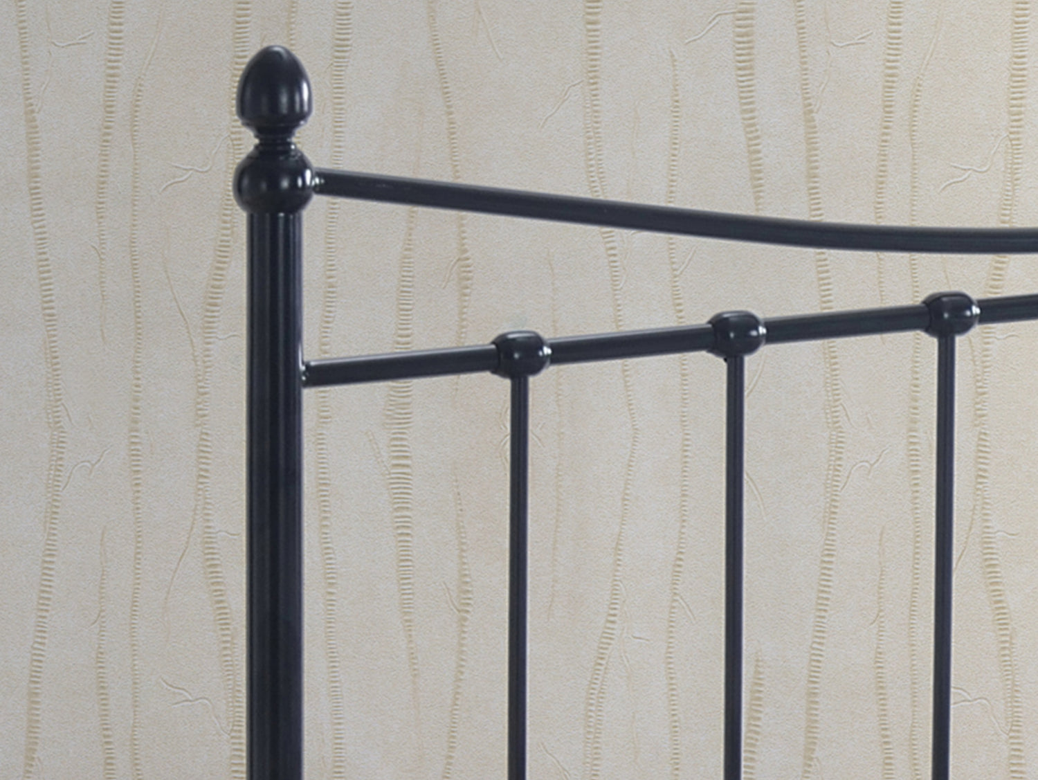 Alderwood - Victorian Style Black Metal Bed Frame with Sprung Slats