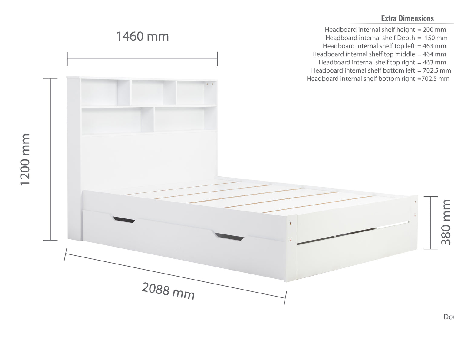 Alfie - White Wooden Storage Bed Frame - Bickfords