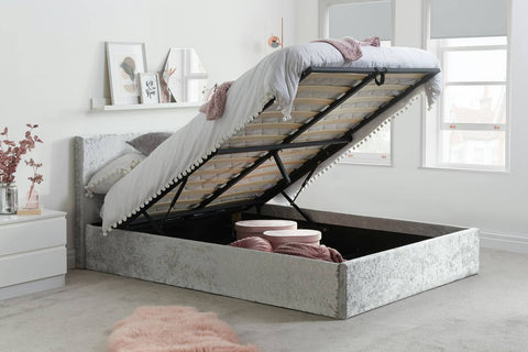 Berlin - Crushed Velvet Ottoman Bed Image 1