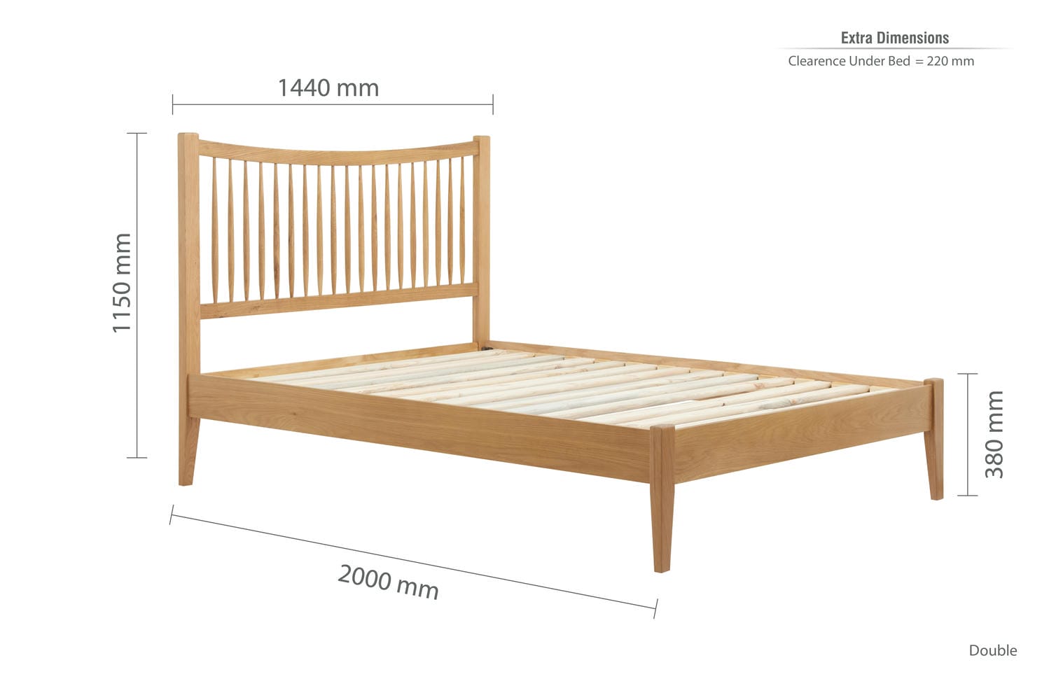 Berwick - Solid Oak Wooden Bed Frame - Bickfords
