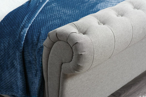 Castello - Upholstered Fabric Sleigh Bed Image 3