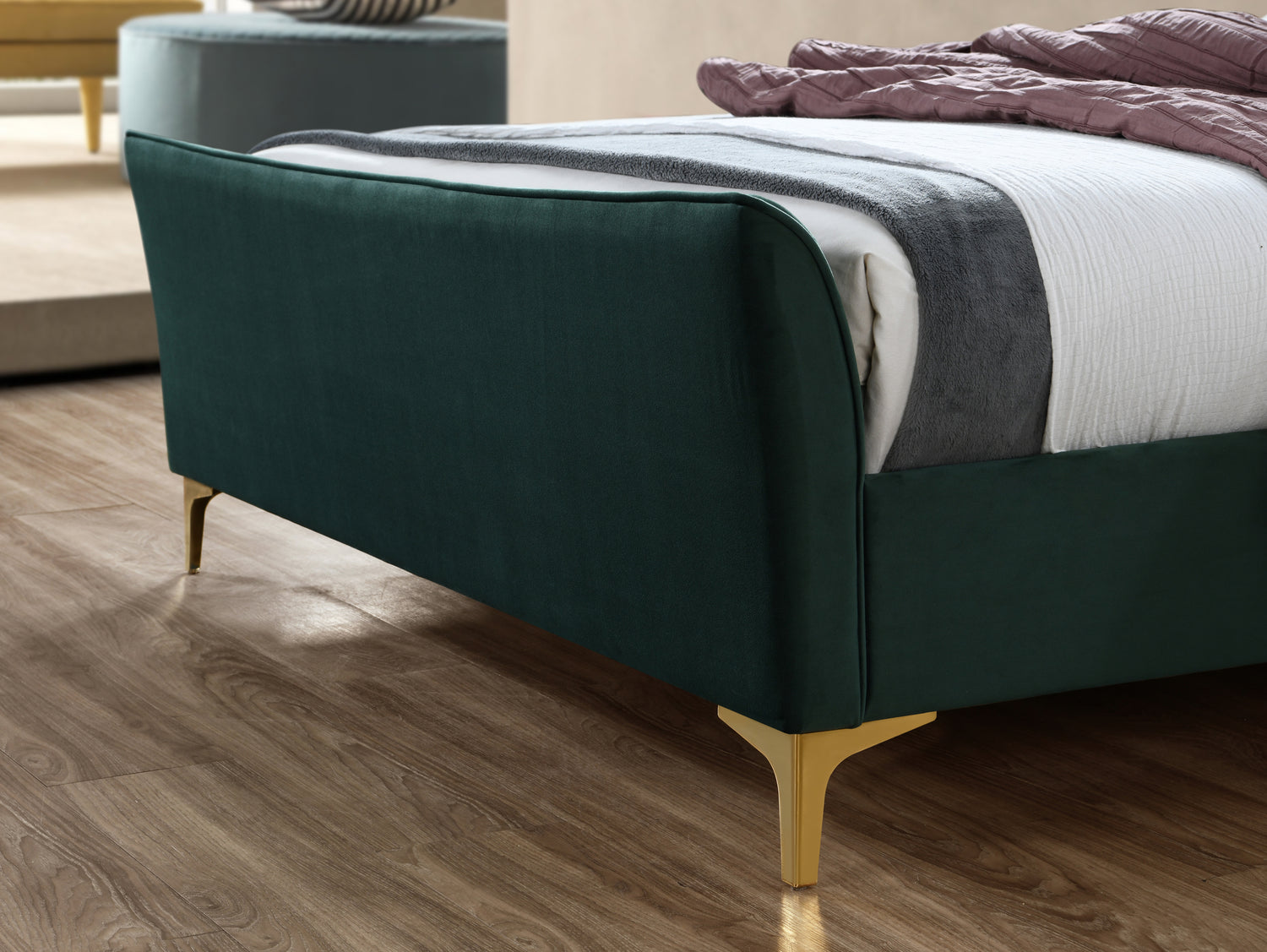 Clover - Upholstered Velvet Fabric Bed - Bickfords