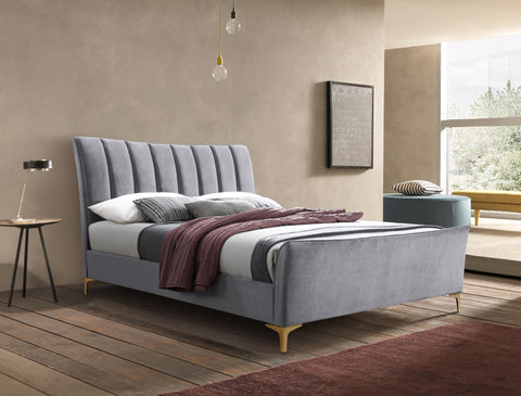 Clover - Upholstered Velvet Fabric Bed Image 1