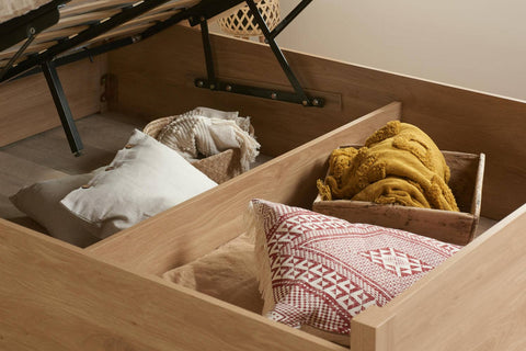 Croxley - Oak Rattan Ottoman Bed Image 3