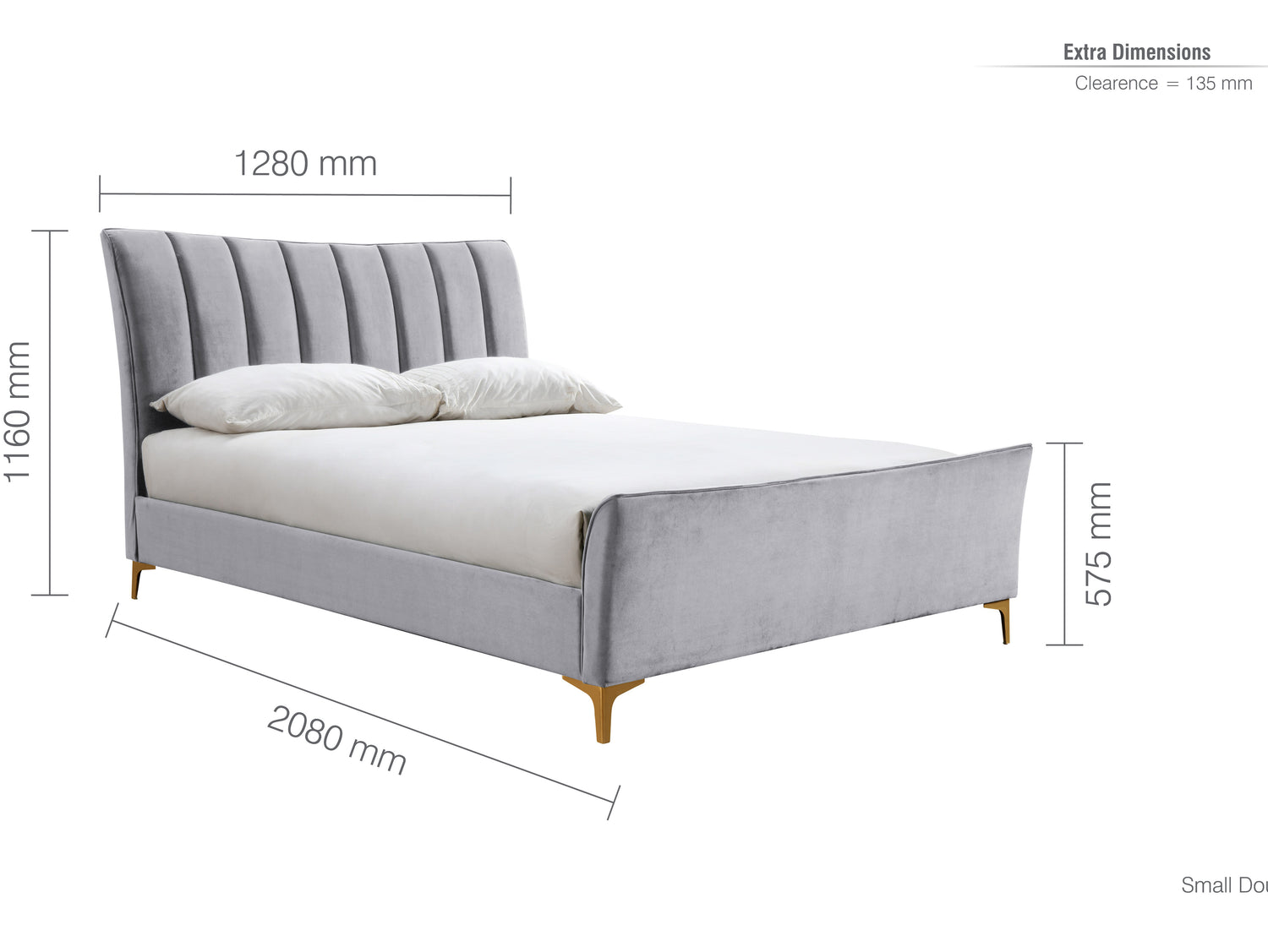 Clover - Upholstered Velvet Fabric Bed - Bickfords