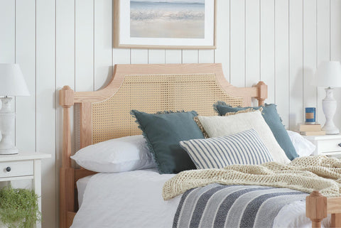 Geneva - Classic Oak Rattan Bed Frame Image 3
