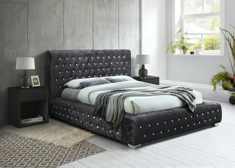 Grande - Crushed Velvet Buttoned Bed Image 2