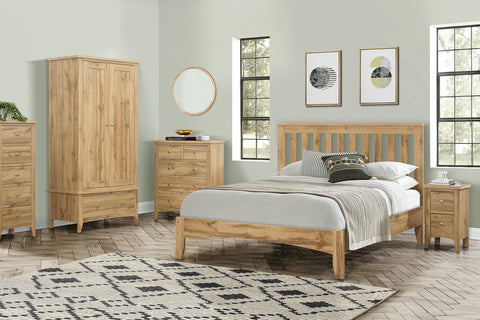 Hampstead - Oak Finish Wooden Bed Frame Image 1