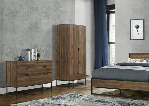 Houston - Walnut Wooden Bed Frame Image 1