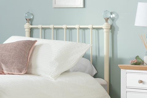 Jessica - Classic Metal Bed Frame - Cream Image 3