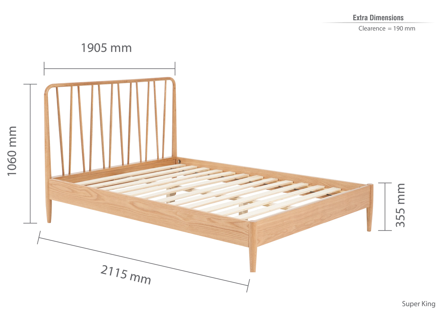 Jesper - Oak Wooden Bed Frame - Bickfords