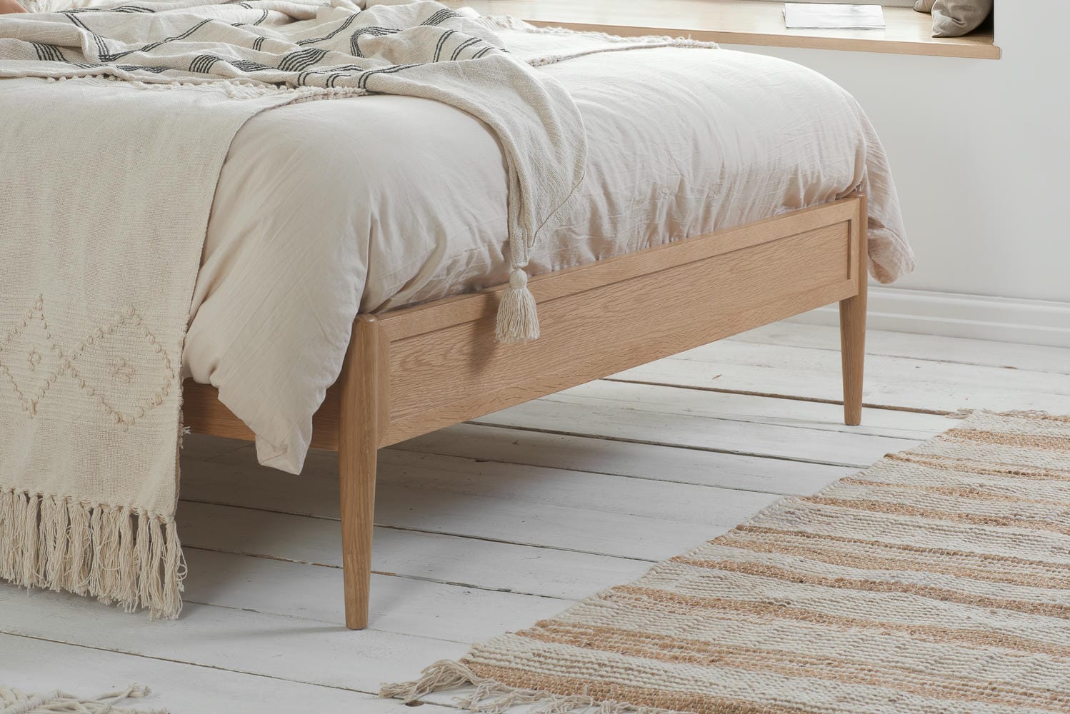 Leonie - Oak Rattan Bed Frame - Bickfords