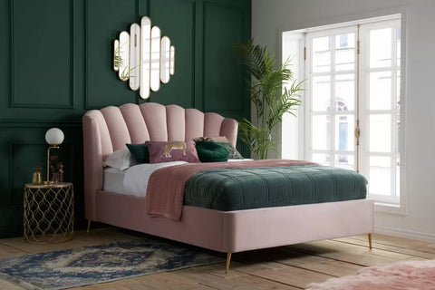 Lottie - Winged Fabric Ottoman Bed Image 3