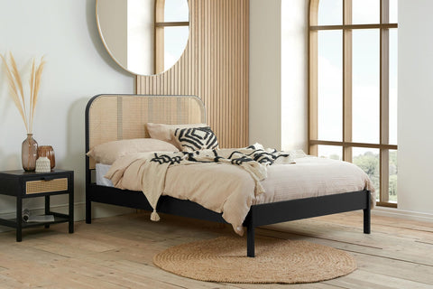 Margot - Wooden Rattan Bed Frame Image 2