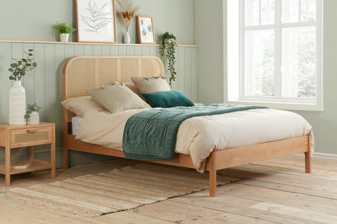Margot - Wooden Rattan Bed Frame Image 1