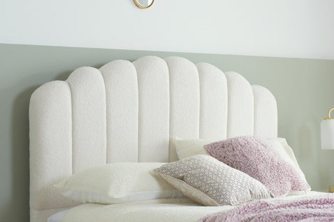 Monaco - White Boucle Fabric Ottoman Bed Image 3