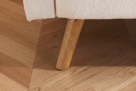 Micah - White Boucle Fabric Sofa Bed Image 3