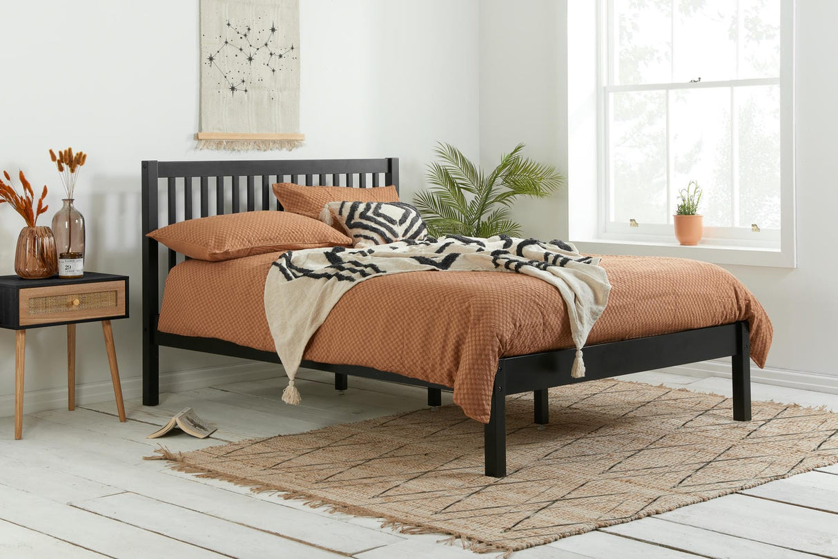 Nova - Black Wooden Shaker Bed Frame - Bickfords