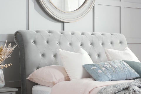 Opulence - Upholstered Studded Velvet Bed Image 1