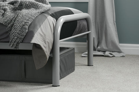 Solo - Silver Metal Single Bed Frame Image 3