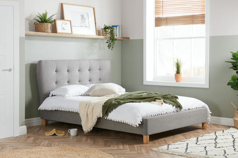 Stockholm - Buttoned Fabric Bed Frame Image 2
