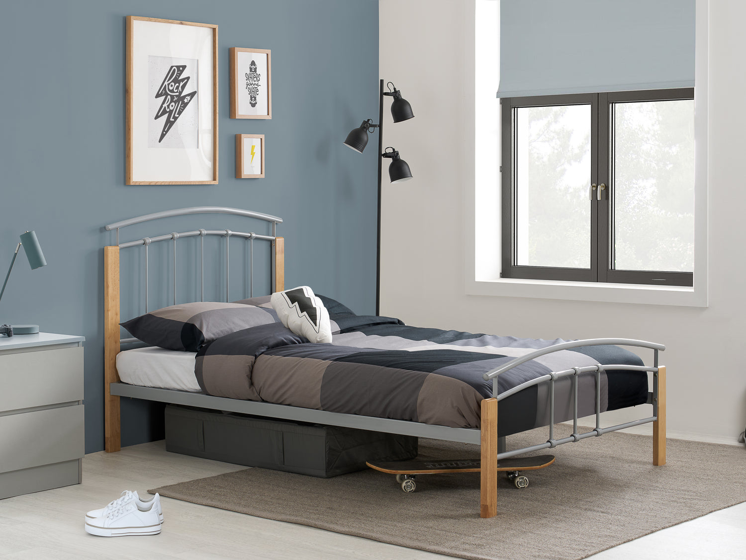 Tetras - Silver Metal Bed Frame - Bickfords