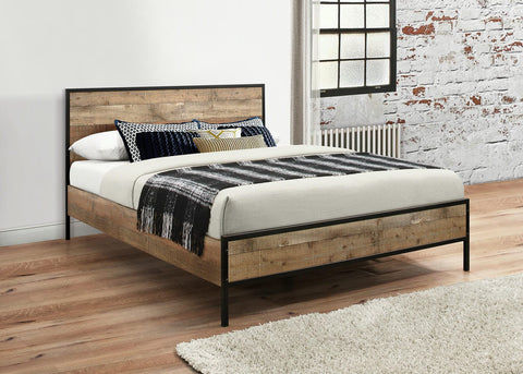 Urban - Rustic Oak Wooden Bed Frame Image 2