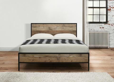 Urban - Rustic Oak Wooden Bed Frame Image 3