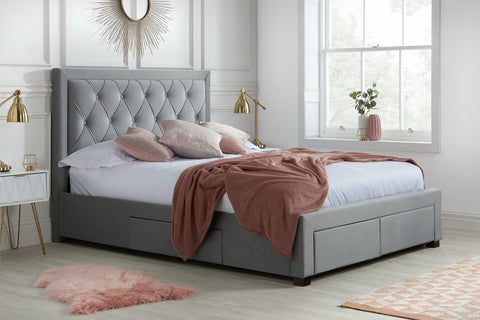 Woodbury - Velvet Fabric Storage Bed Image 2