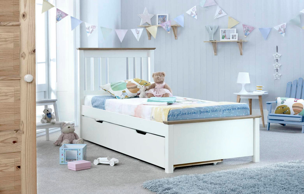 Chester - White Wooden Storage Bed Frame - Bickfords