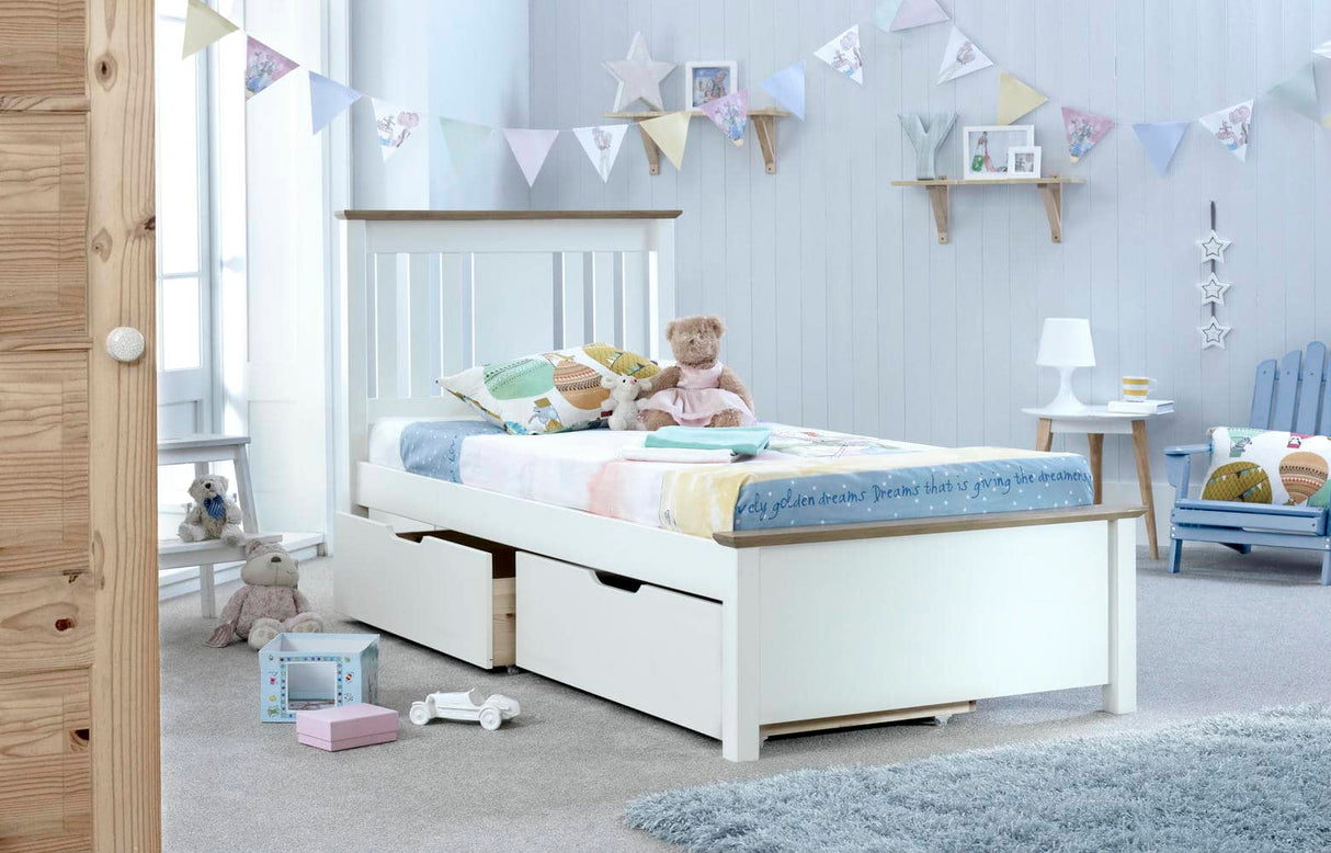 Chester - White Wooden Storage Bed Frame - Bickfords