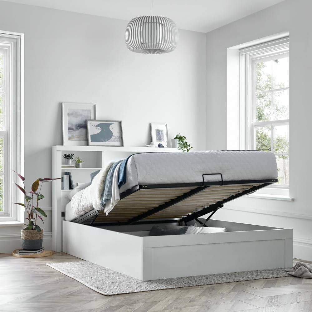 Arizona - White Wooden Ottoman Storage Bed - Bickfords