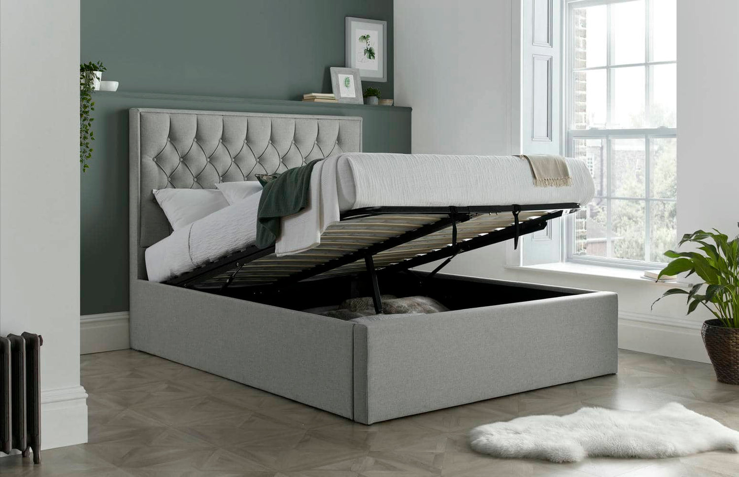 Wilson - Upholstered Fabric Ottoman Bed Frame - Bickfords