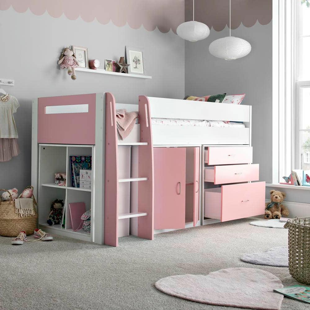 Lacy - Kids Storage Mid Sleeper Bed - Bickfords