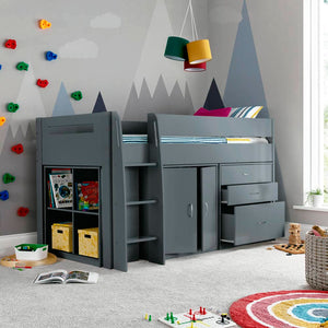 Lacy - Kids Storage Mid Sleeper Bed - Bickfords